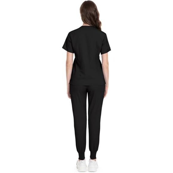 Women's Scrub Top with Classic V-Neck & Yoga Jogger Pants Medical - Picture 10 of 14